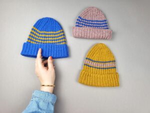 Anleitung -Strickmütze mit Streifen