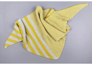 Drei Tücher mit Streifen                            #3 Tuch in Grau und Gelb